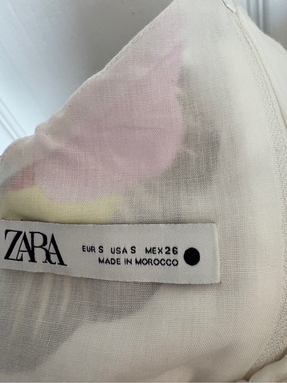 Zara One Shoulder Crop Top Size S Abstract Floral Resort Vacation Summer - Picture 8 of 10
